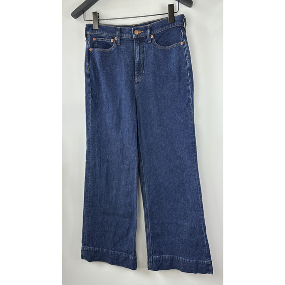 J.Crew 2024 Denim Wide Leg Trouser Jeans High Rise BP479 Blue 32" Inseam Size 27 - Picture 14 of 14